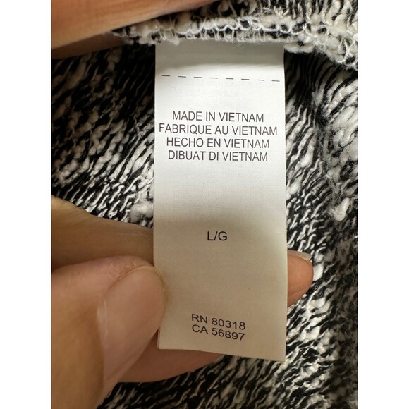 LUCKY BRAND Long Moto Jacket, Black and White, Sz L - Picture 14 of 16